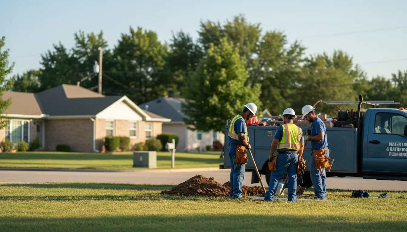 Residential water line and bathroom plumbing service in Axis, AL